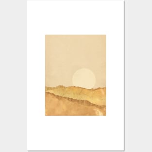 Abstract warm sunset, desertscape Posters and Art